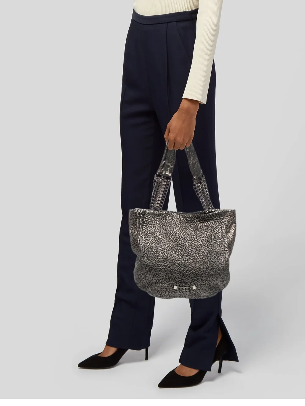 Jimmy Choo Textured Shoulder Tote